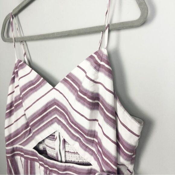 EXPRESS | Purple & White Striped Cut Out Midi Length Dress Women’s Size 18 - Picture 4 of 15